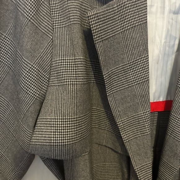 Black tape trench coat in plaid - Picture 6 of 9